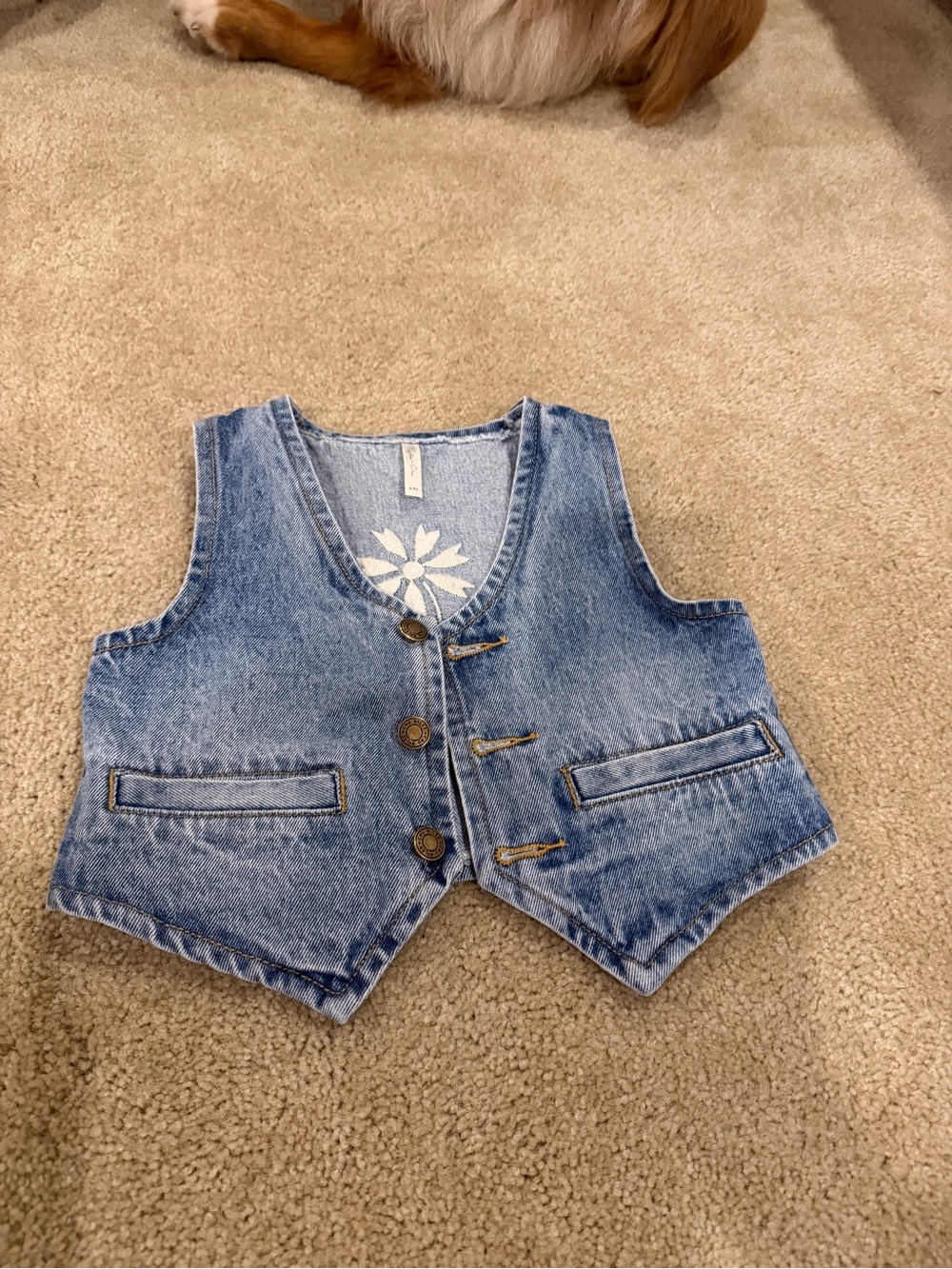 Rylee + Cru Girls Embroidered Denim Vest 4-5Y Western Boho